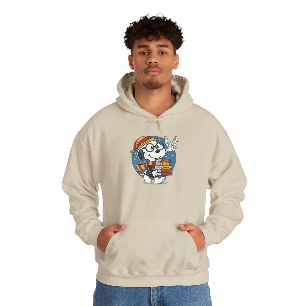 Bookish Dog with Glasses Hoodie | Reading Puppy Graphic Sweatshirt