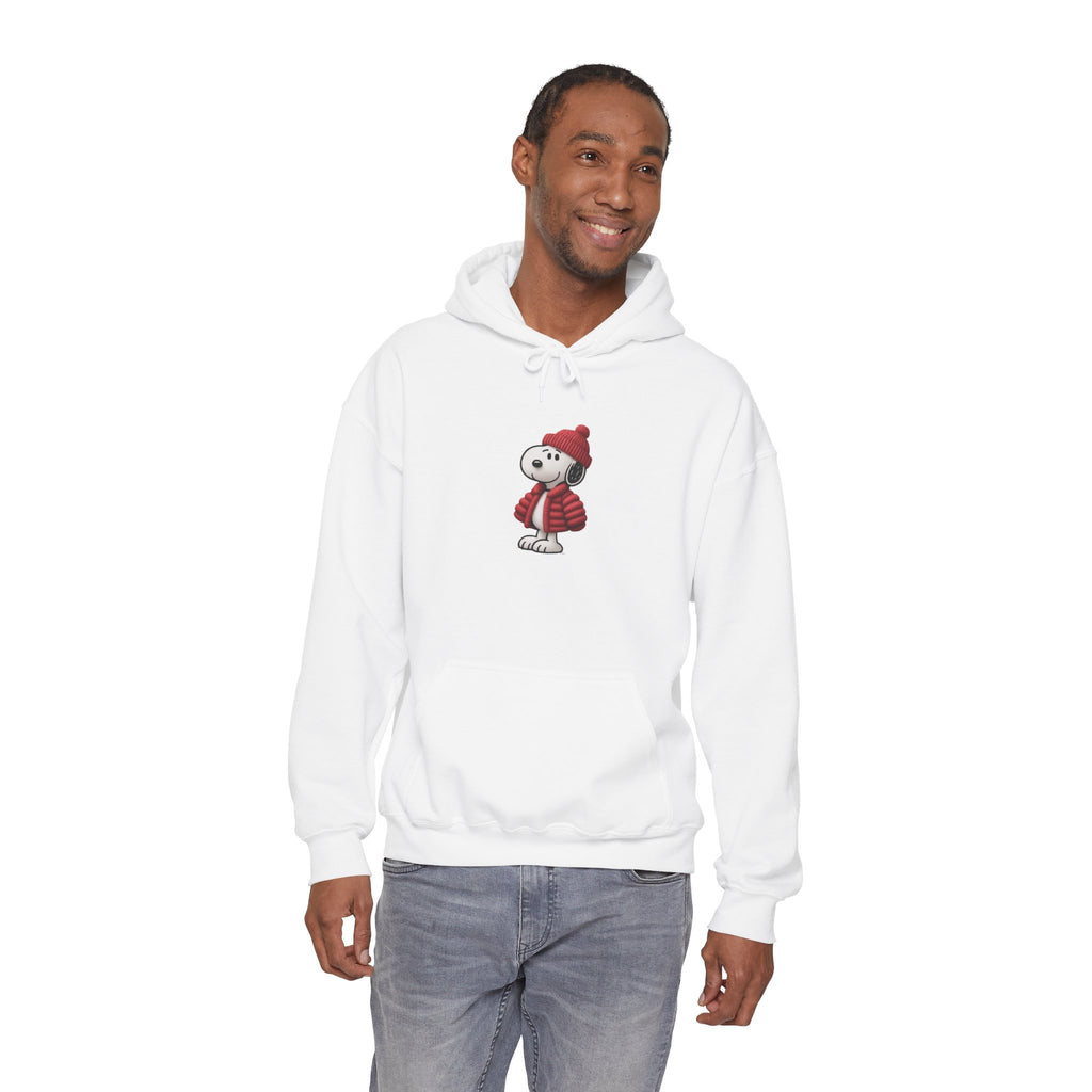 Cozy Winter Dog Hoodie | White Pullover Sweatshirt