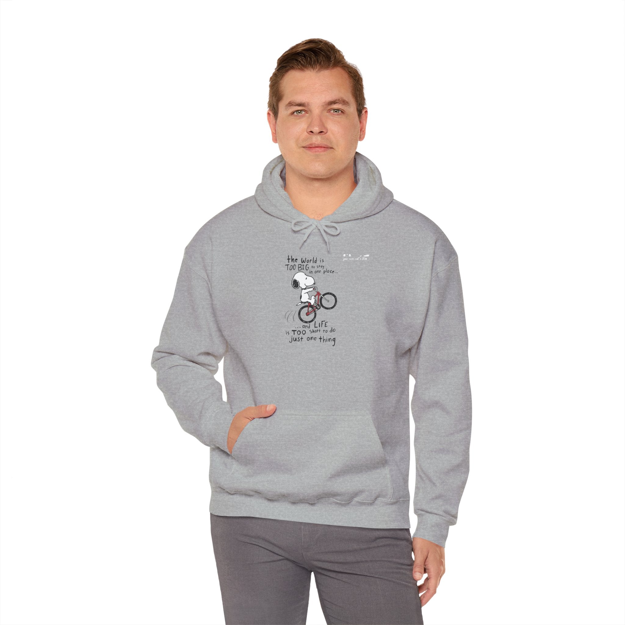 Bicycle Cat Illustration Hoodie | 'the world is too big...a true friend'