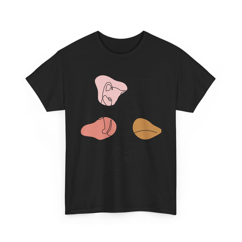 Chic Cat Graphic Tee | Relaxed Fit Unisex T-Shirt, Cat Lovers Gift, Cute Animal Shirt, Minimalist Art Apparel, Everyday Casual Wear
