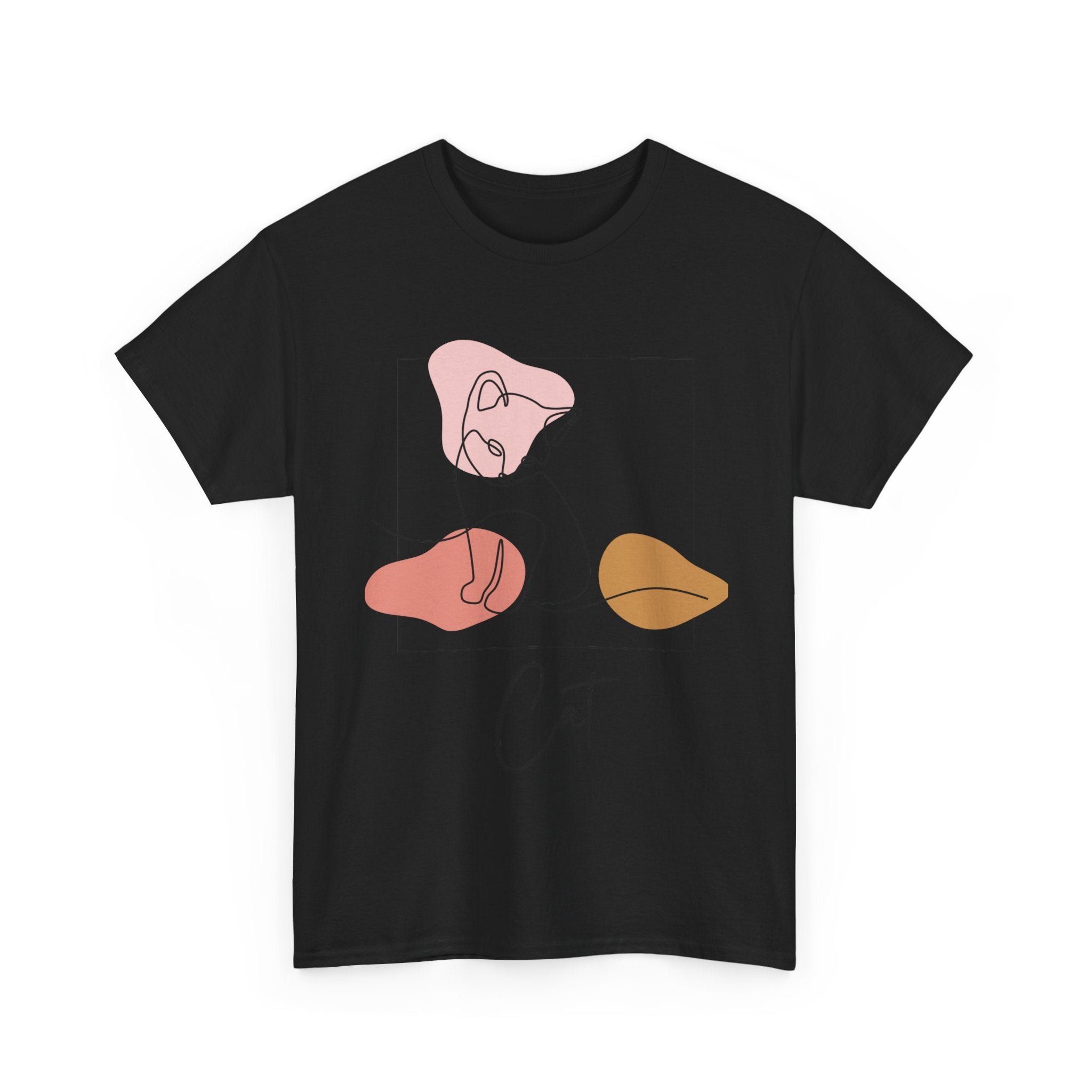 Chic Cat Graphic Tee | Relaxed Fit Unisex T-Shirt, Cat Lovers Gift, Cute Animal Shirt, Minimalist Art Apparel, Everyday Casual Wear
