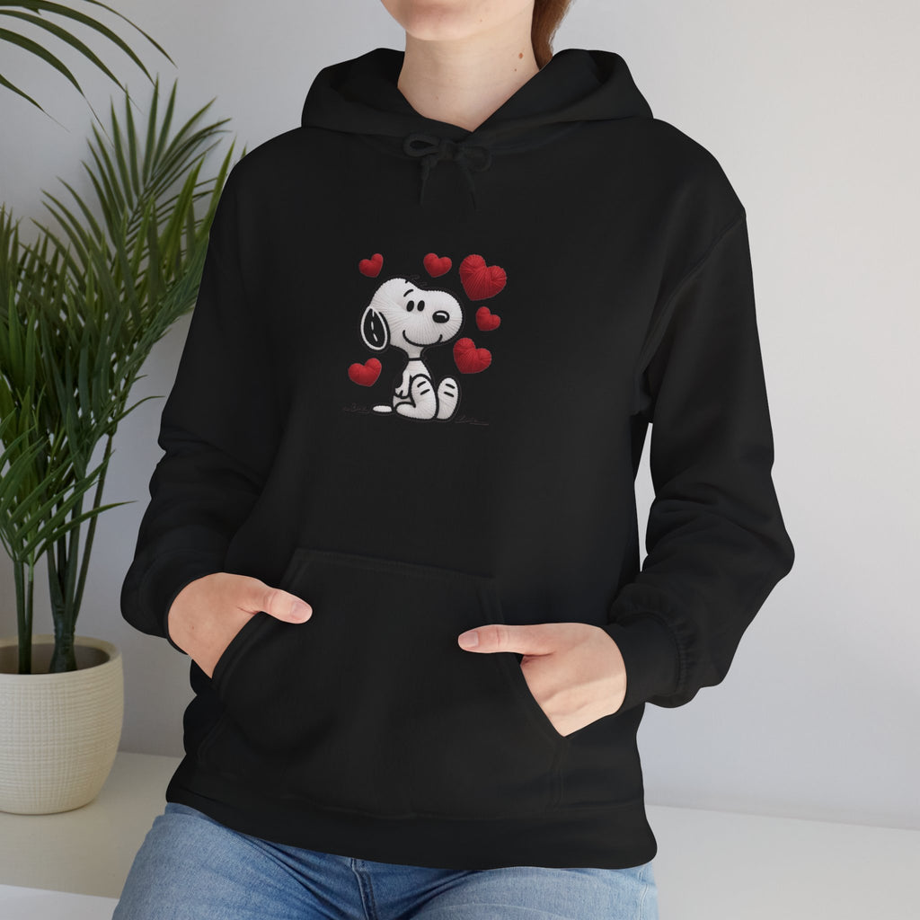 Cute Cartoon Puppy with Hearts Hoodie | Love Dog Sweatshirt