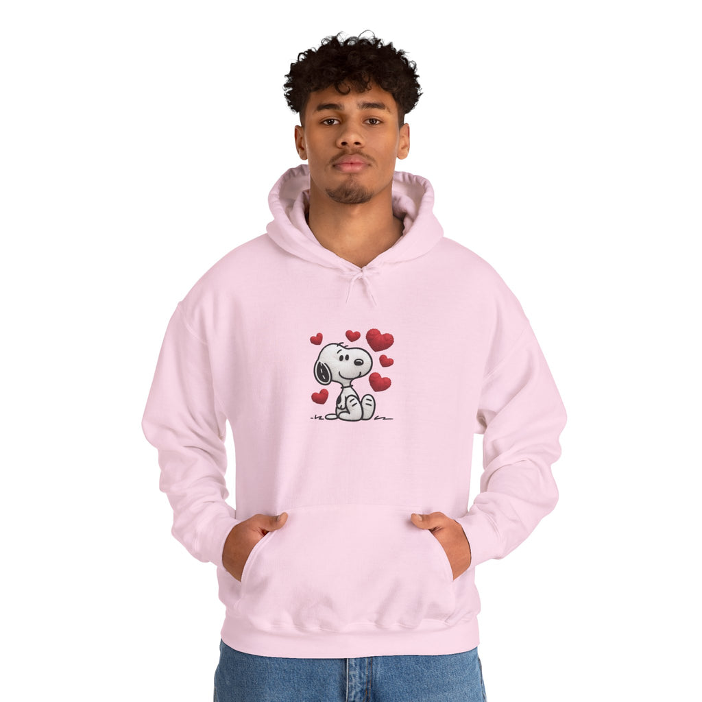 Cute Cartoon Puppy with Hearts Hoodie | Love Dog Sweatshirt