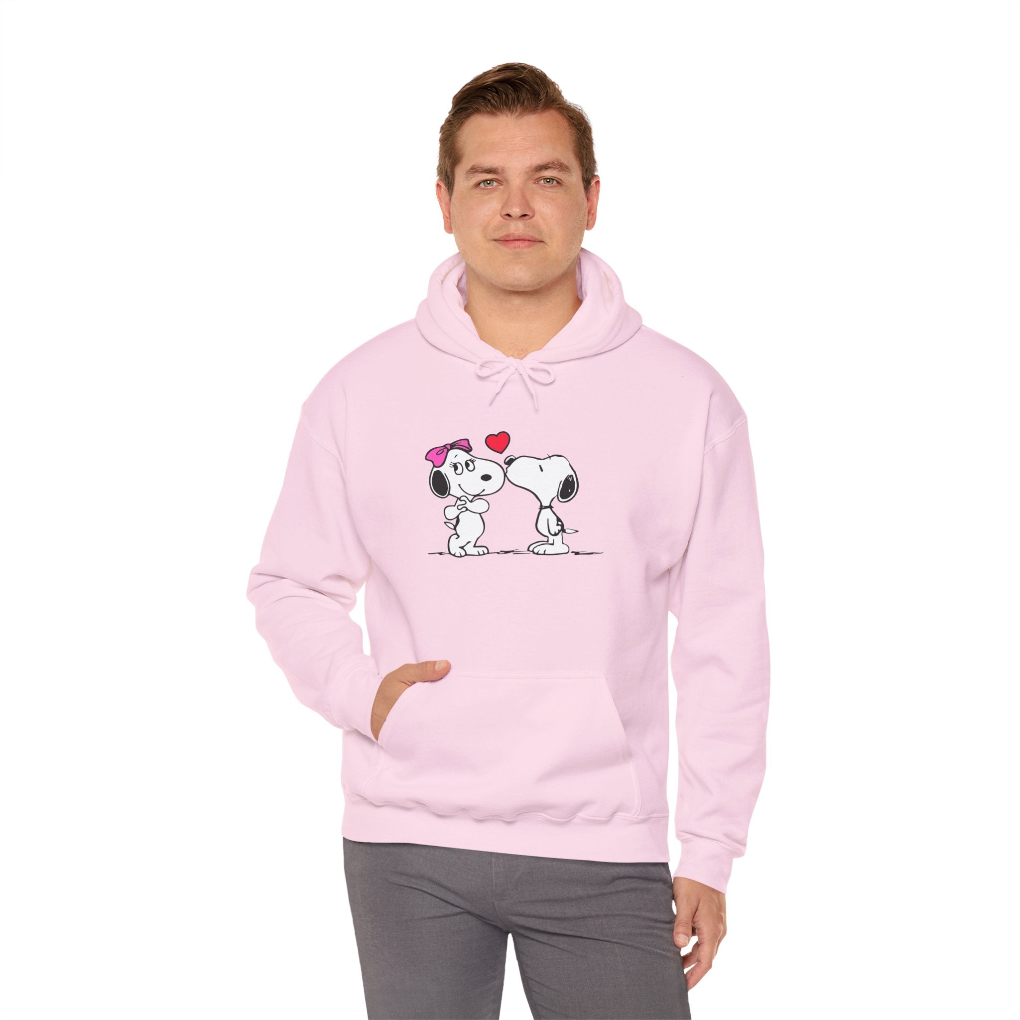 Cute Snoopy Love Sweatshirt, Valentine's Day Gift, Cozy Hoodie, Unisex Sweatshirt, Cartoon Apparel, Couple's Outfit