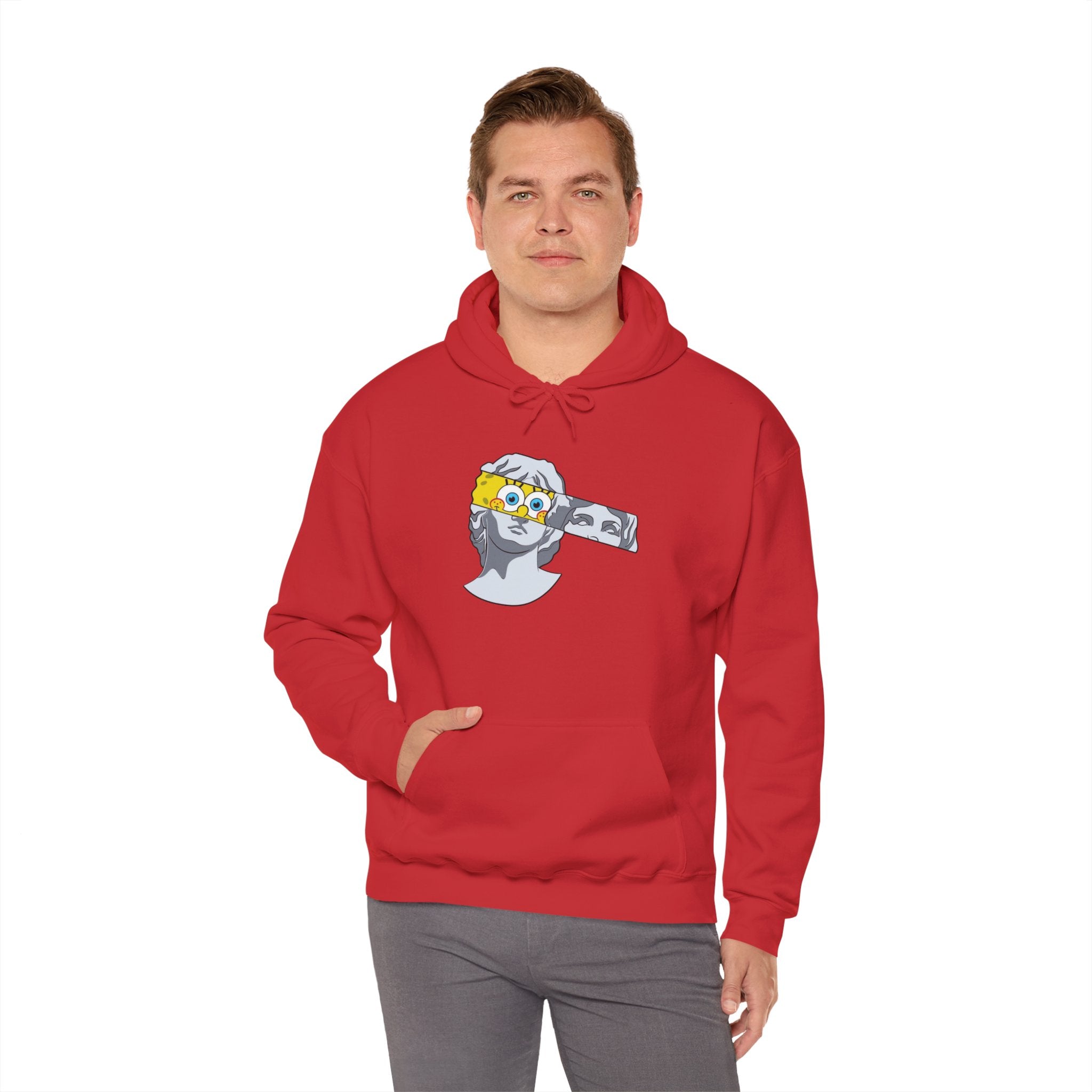 Dancing Minions Graphic Hoodie | Animated Cartoon Characters, Red Pop Art Background