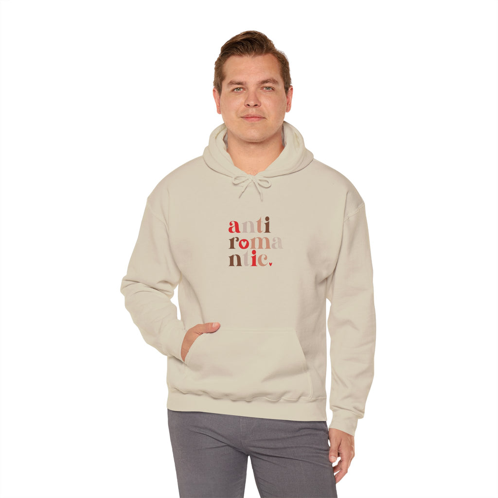 Anti-Romantic Hoodie — Minimalist Text Pullover for Singles & Sarcastic Gifts