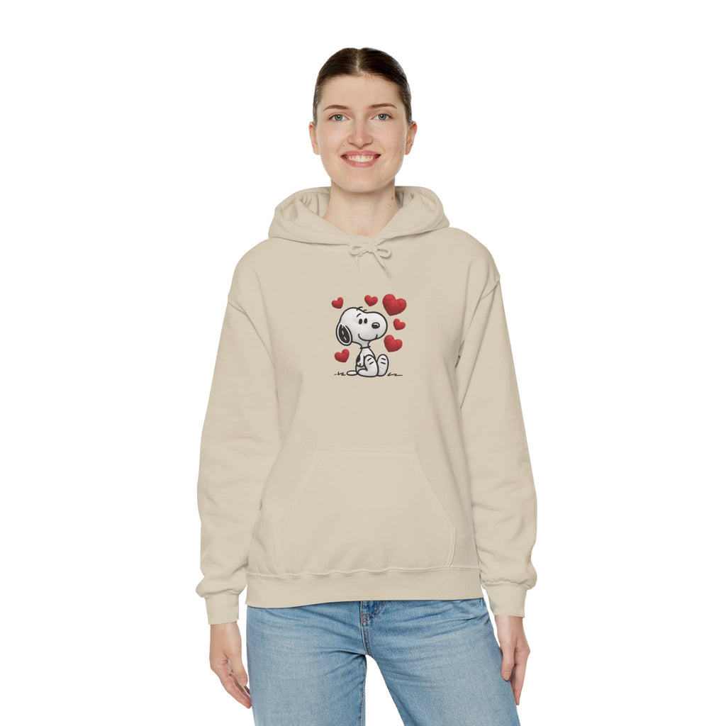 Cute Cartoon Puppy with Hearts Hoodie | Love Dog Sweatshirt