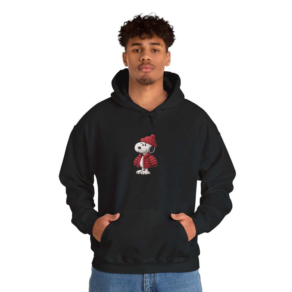 Cozy Winter Dog Hoodie | White Pullover Sweatshirt