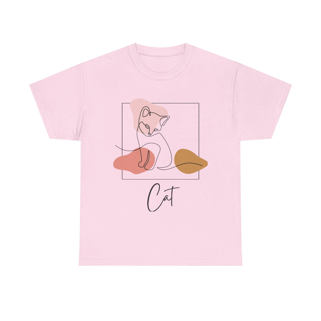 Chic Cat Graphic Tee | Relaxed Fit Unisex T-Shirt, Cat Lovers Gift, Cute Animal Shirt, Minimalist Art Apparel, Everyday Casual Wear