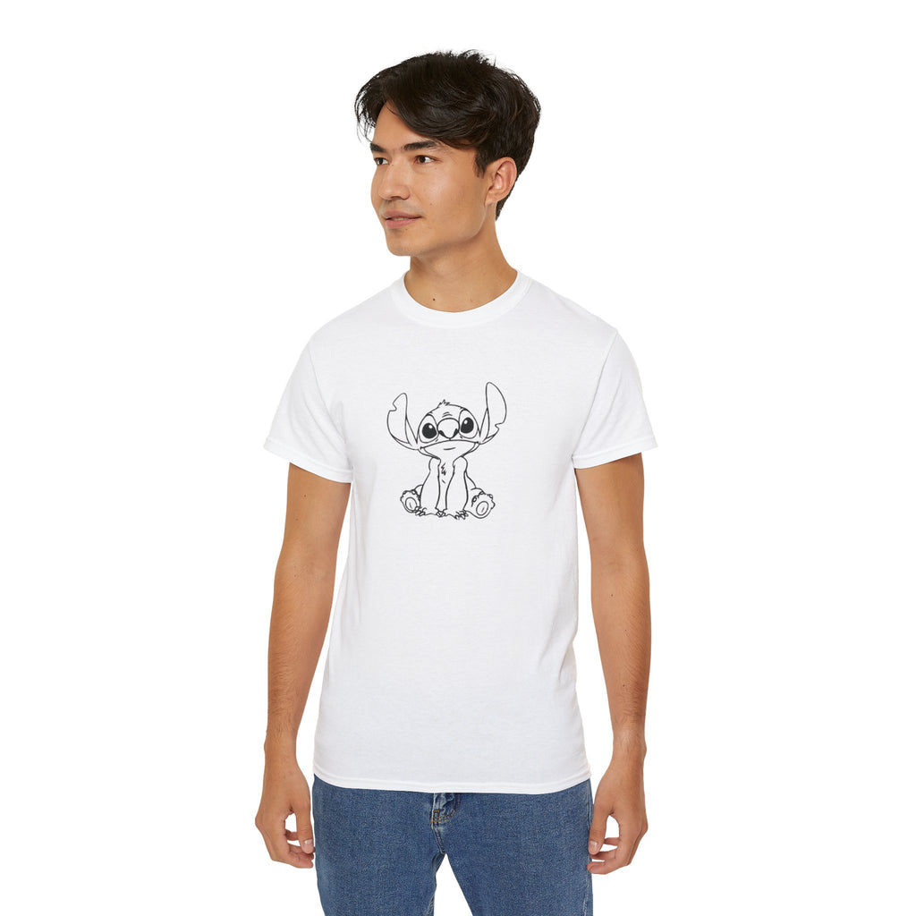 Cute Stitch Cartoon Tee, Fun Graphic T-Shirt, Unisex Gift for Disney Lovers, Casual Summer Outfit, Kids & Adults Tee