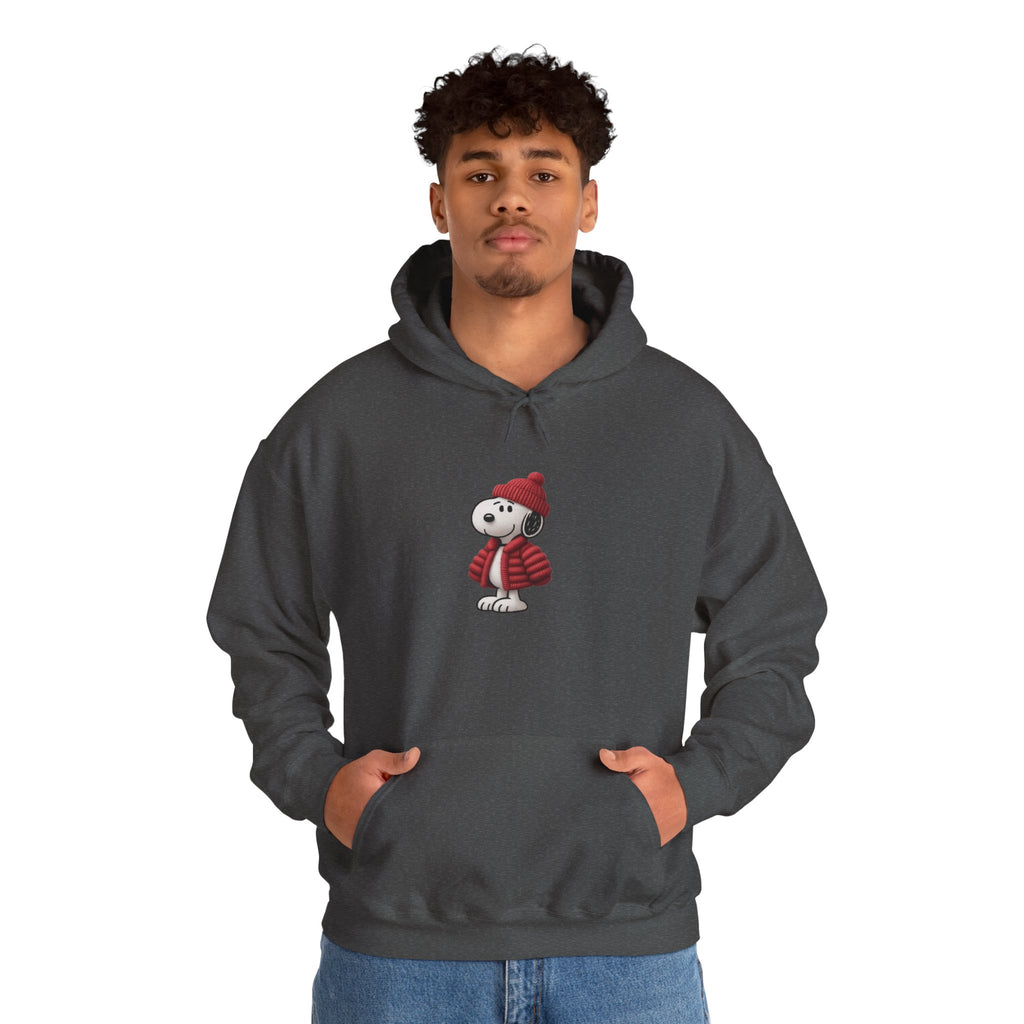 Cozy Winter Dog Hoodie | White Pullover Sweatshirt