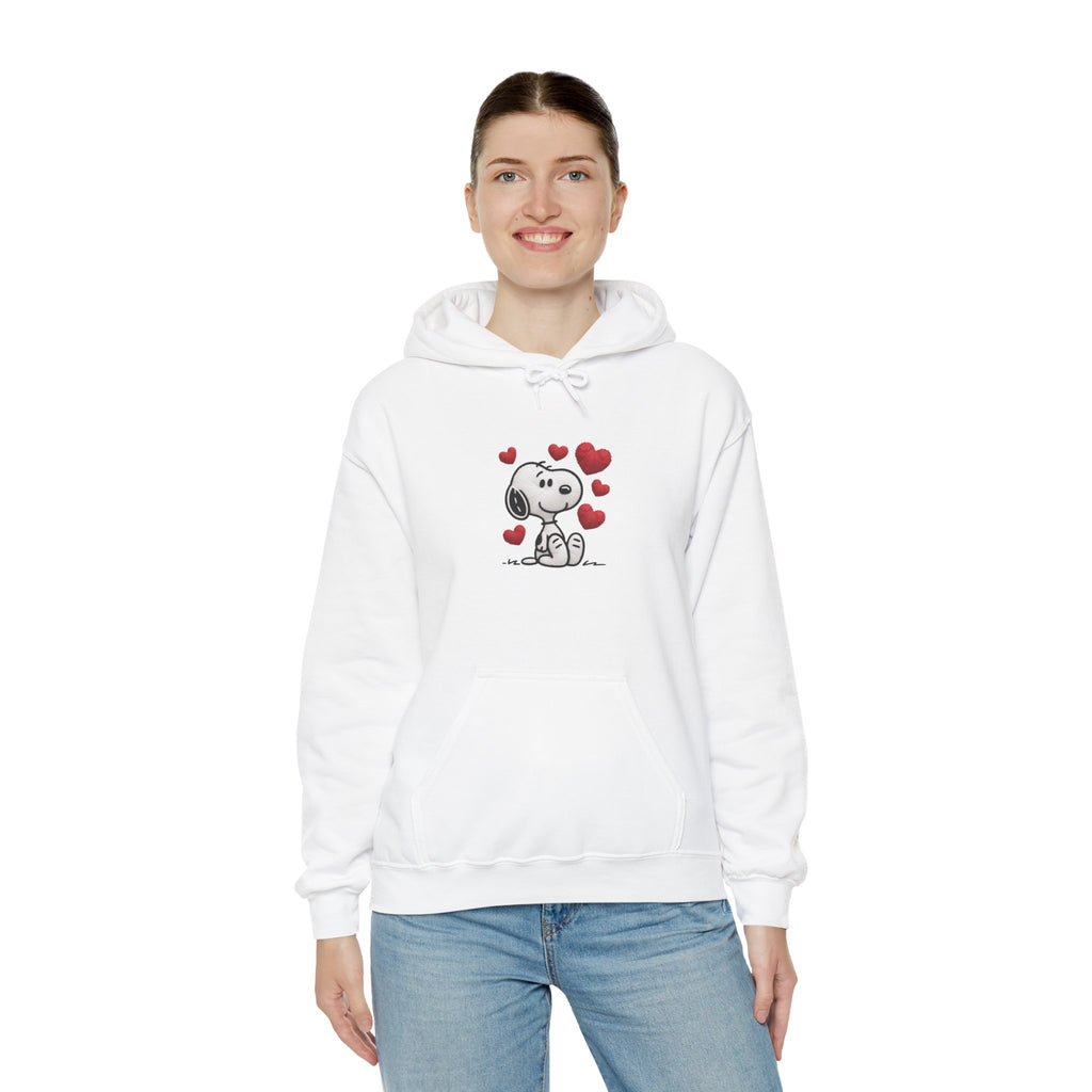 Cute Cartoon Puppy with Hearts Hoodie | Love Dog Sweatshirt