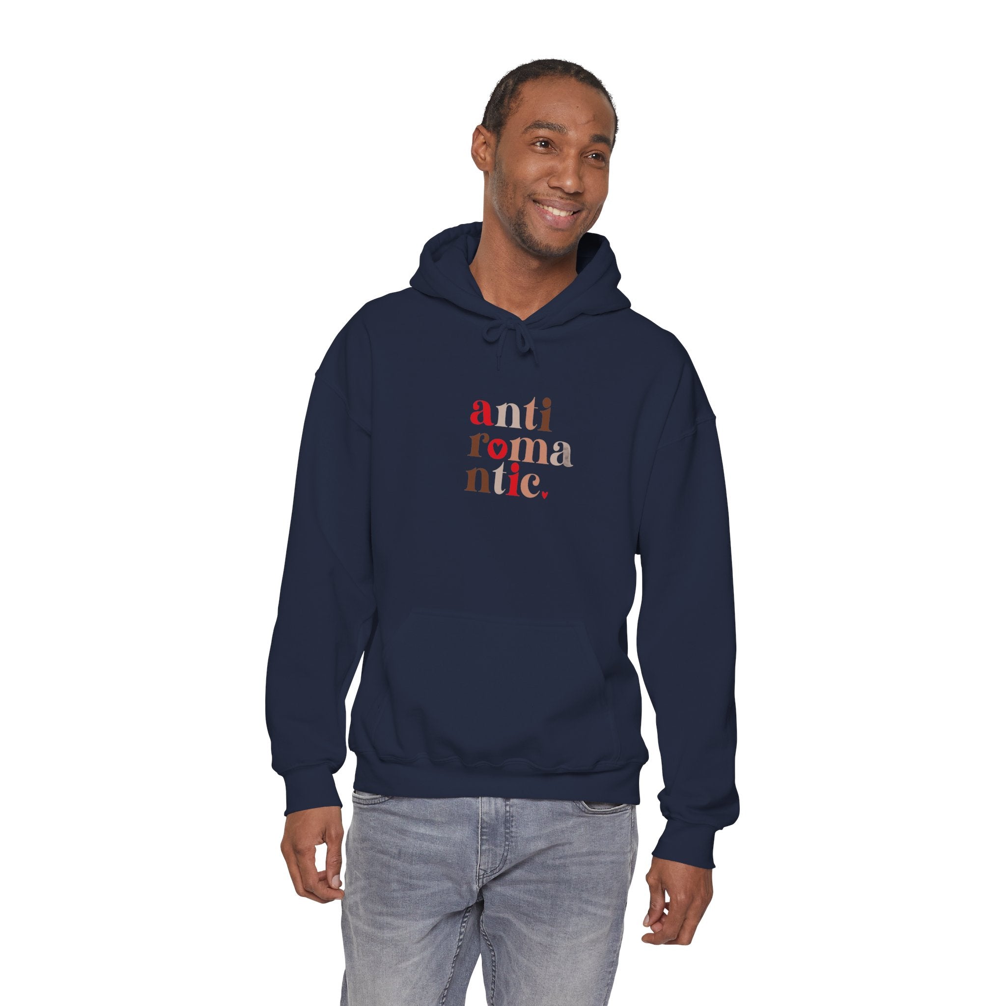 Anti-Romantic Hoodie — Minimalist Text Pullover for Singles & Sarcastic Gifts