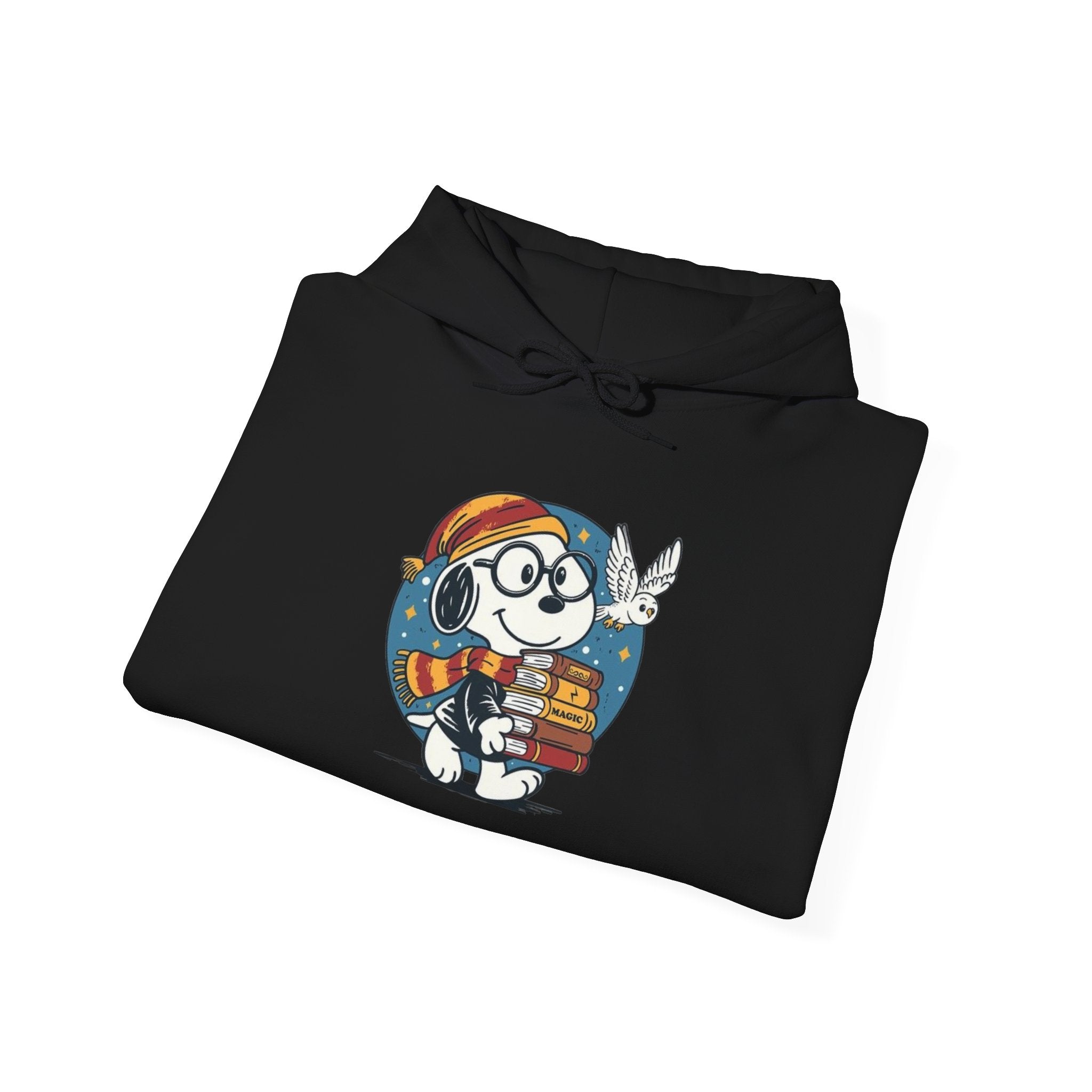 Bookish Dog with Glasses Hoodie | Reading Puppy Graphic Sweatshirt