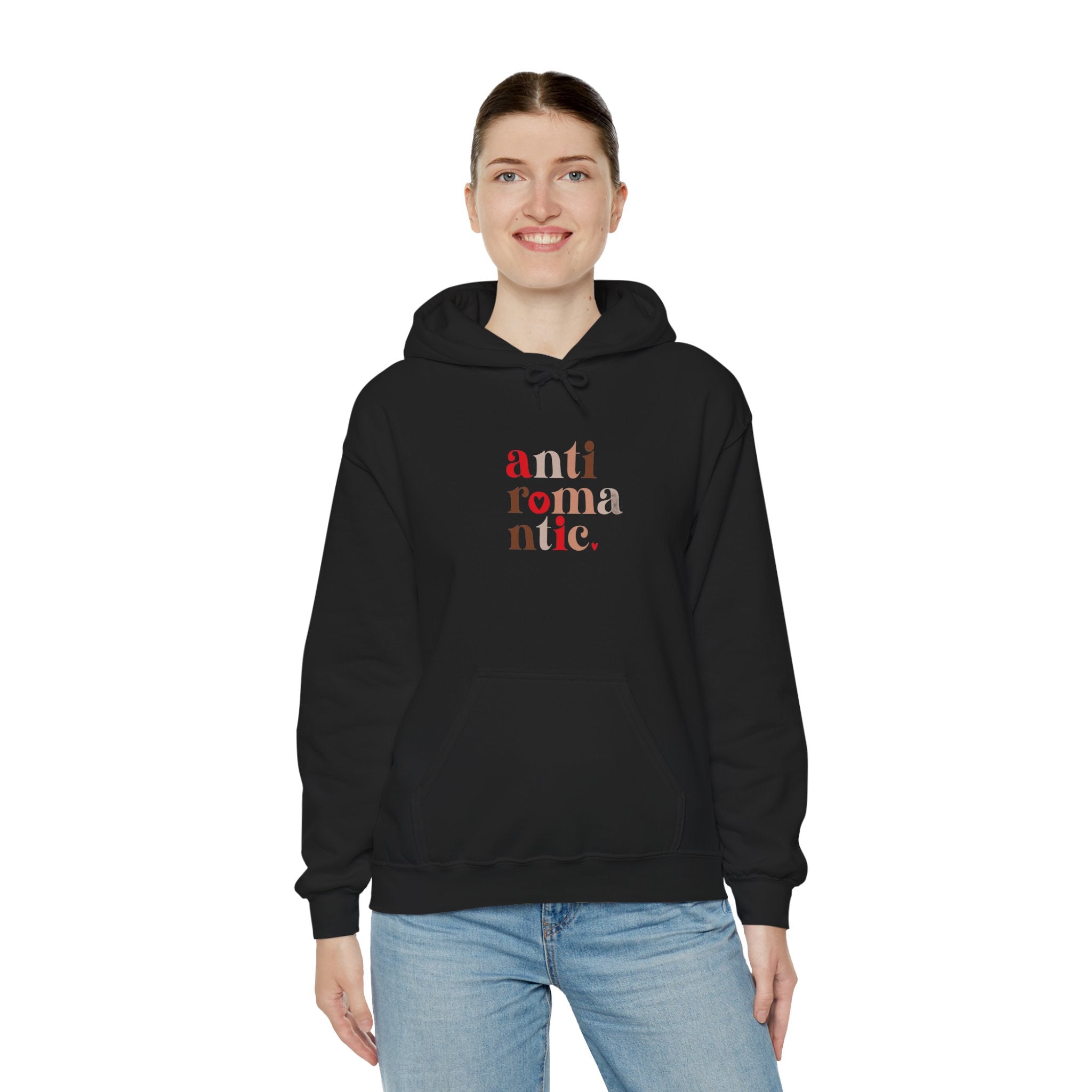 Anti-Romantic Hoodie — Minimalist Text Pullover for Singles & Sarcastic Gifts
