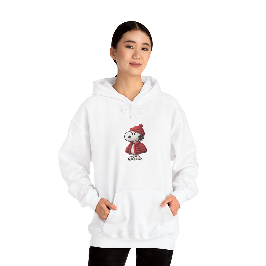 Cozy Winter Dog Hoodie | White Pullover Sweatshirt