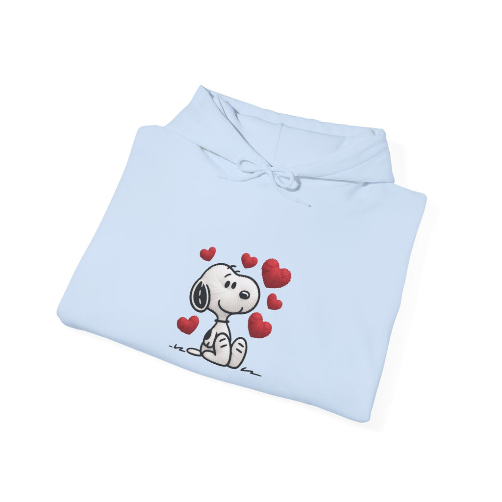 Cute Cartoon Puppy with Hearts Hoodie | Love Dog Sweatshirt