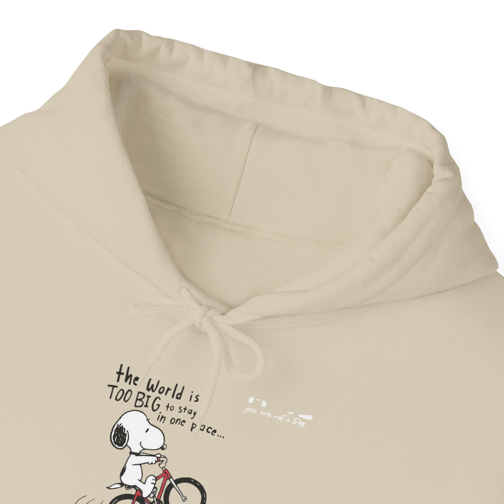 Bicycle Cat Illustration Hoodie | 'the world is too big...a true friend'