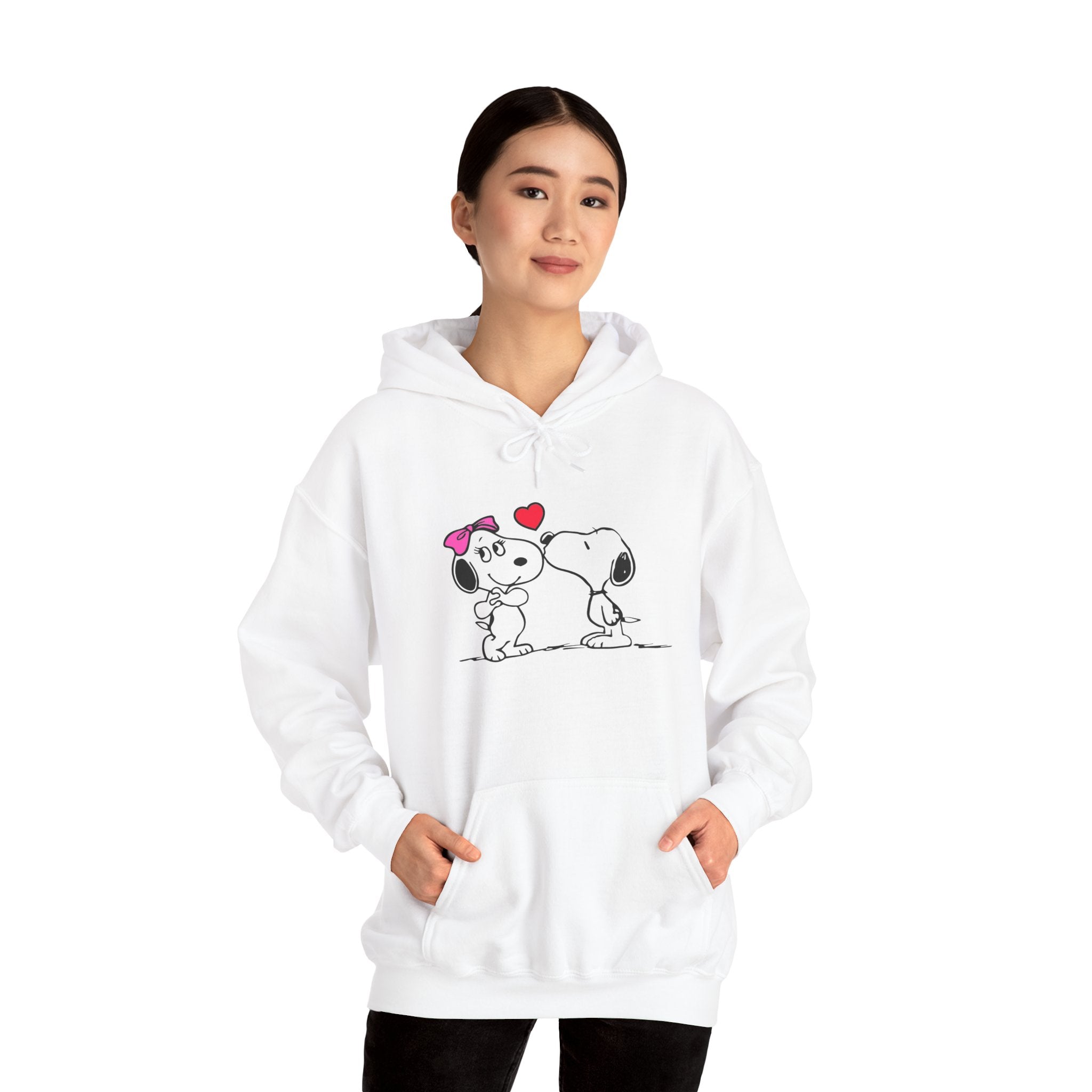 Cute Snoopy Love Sweatshirt, Valentine's Day Gift, Cozy Hoodie, Unisex Sweatshirt, Cartoon Apparel, Couple's Outfit