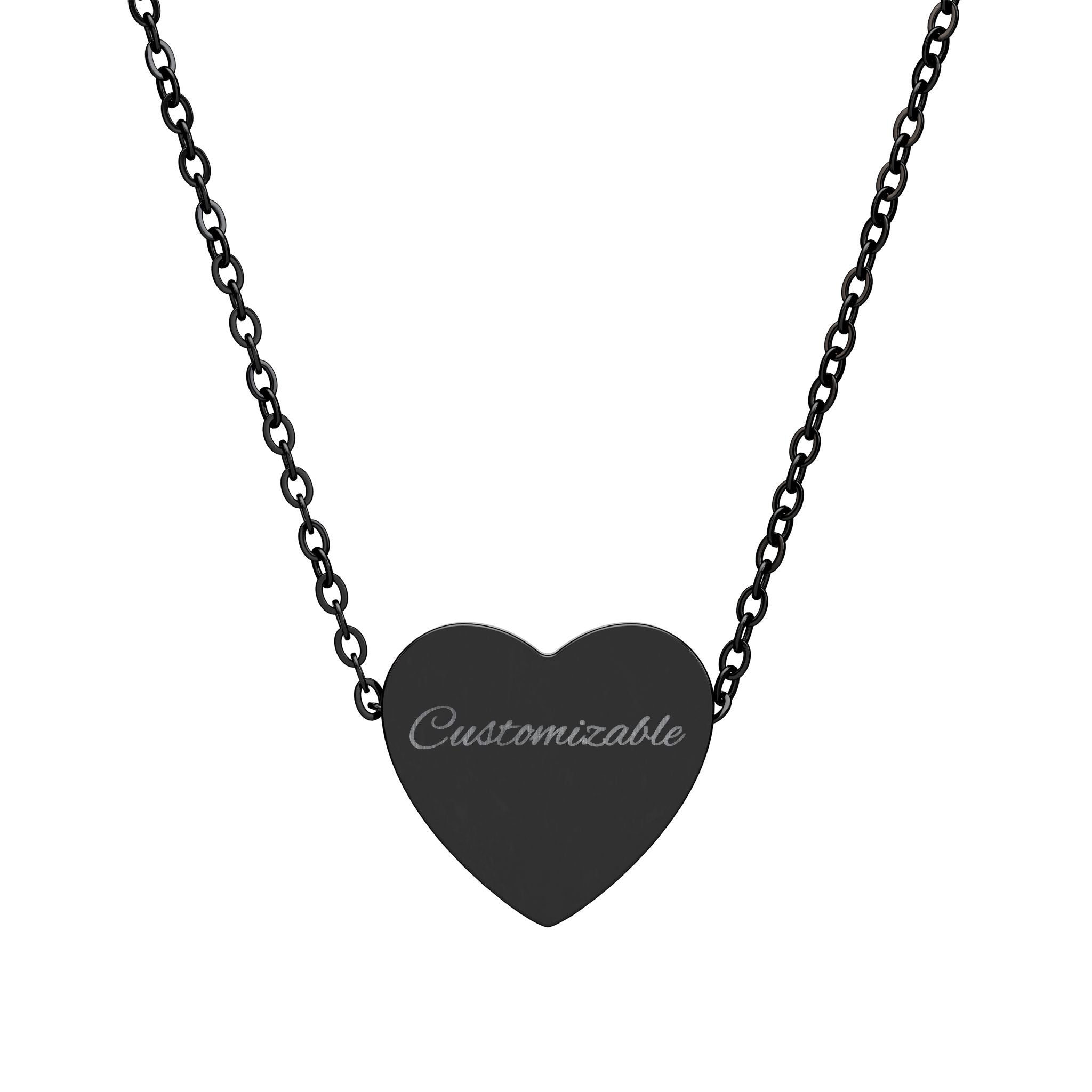 Engraved Heart Necklace — Personalized Initial/Name Pendant