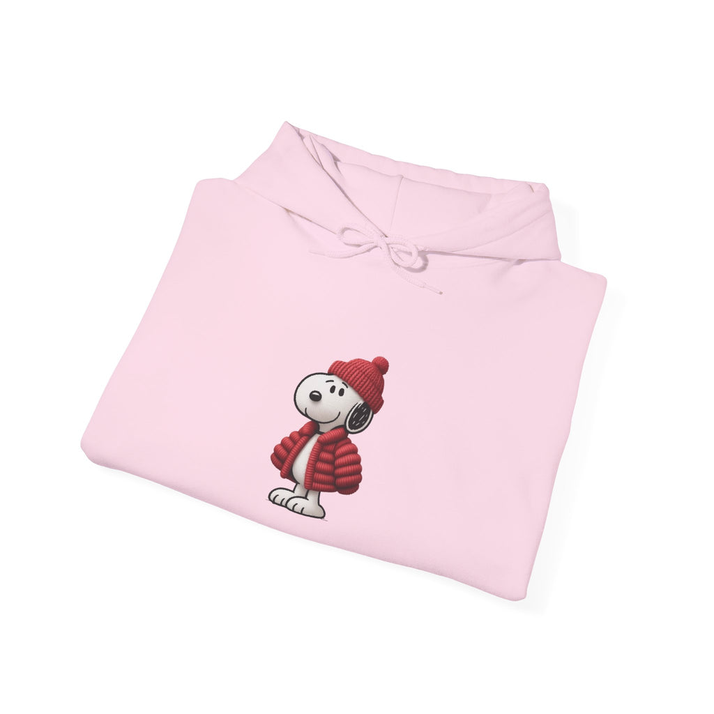 Cozy Winter Dog Hoodie | White Pullover Sweatshirt