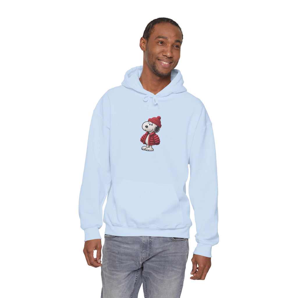 Cozy Winter Dog Hoodie | White Pullover Sweatshirt