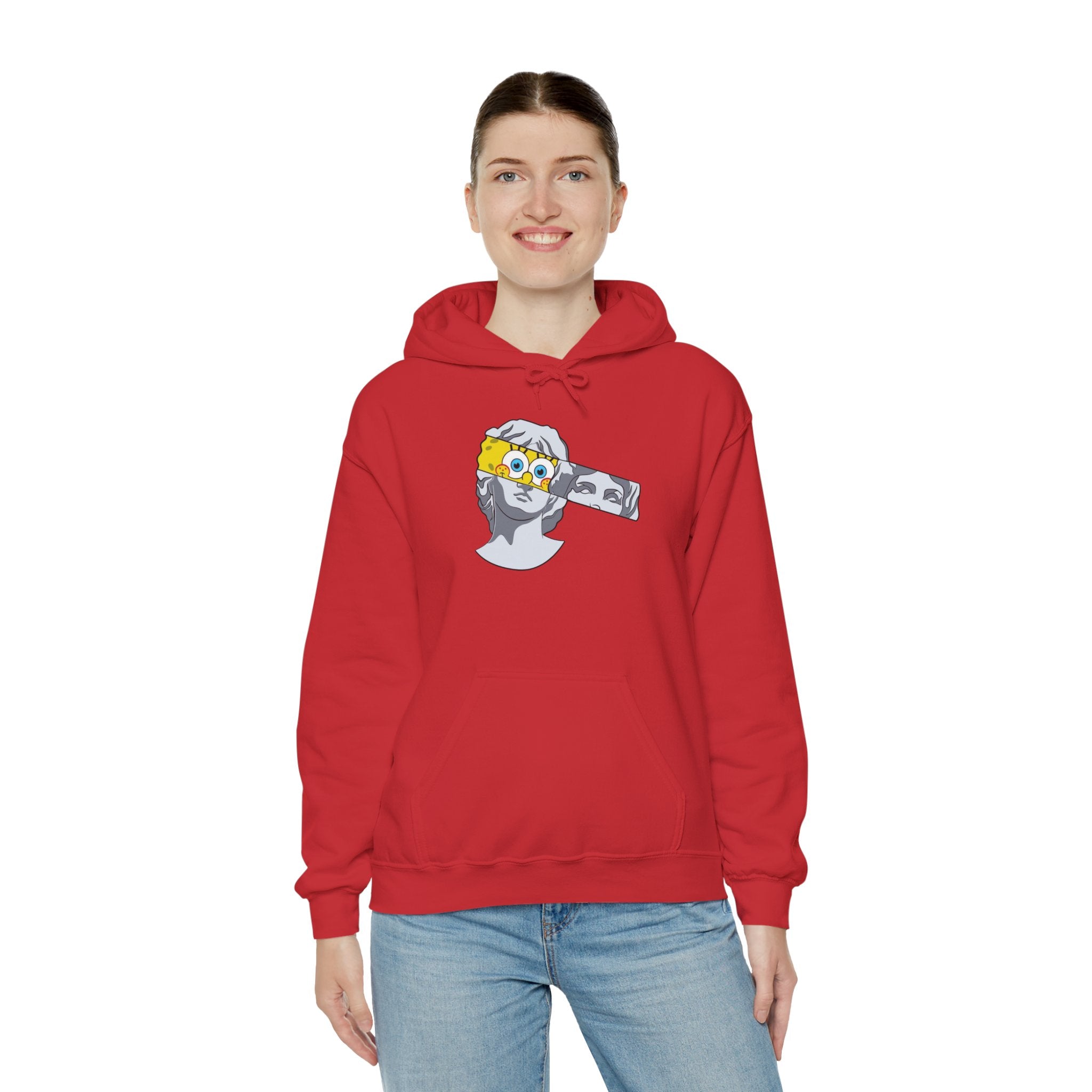 Dancing Minions Graphic Hoodie | Animated Cartoon Characters, Red Pop Art Background