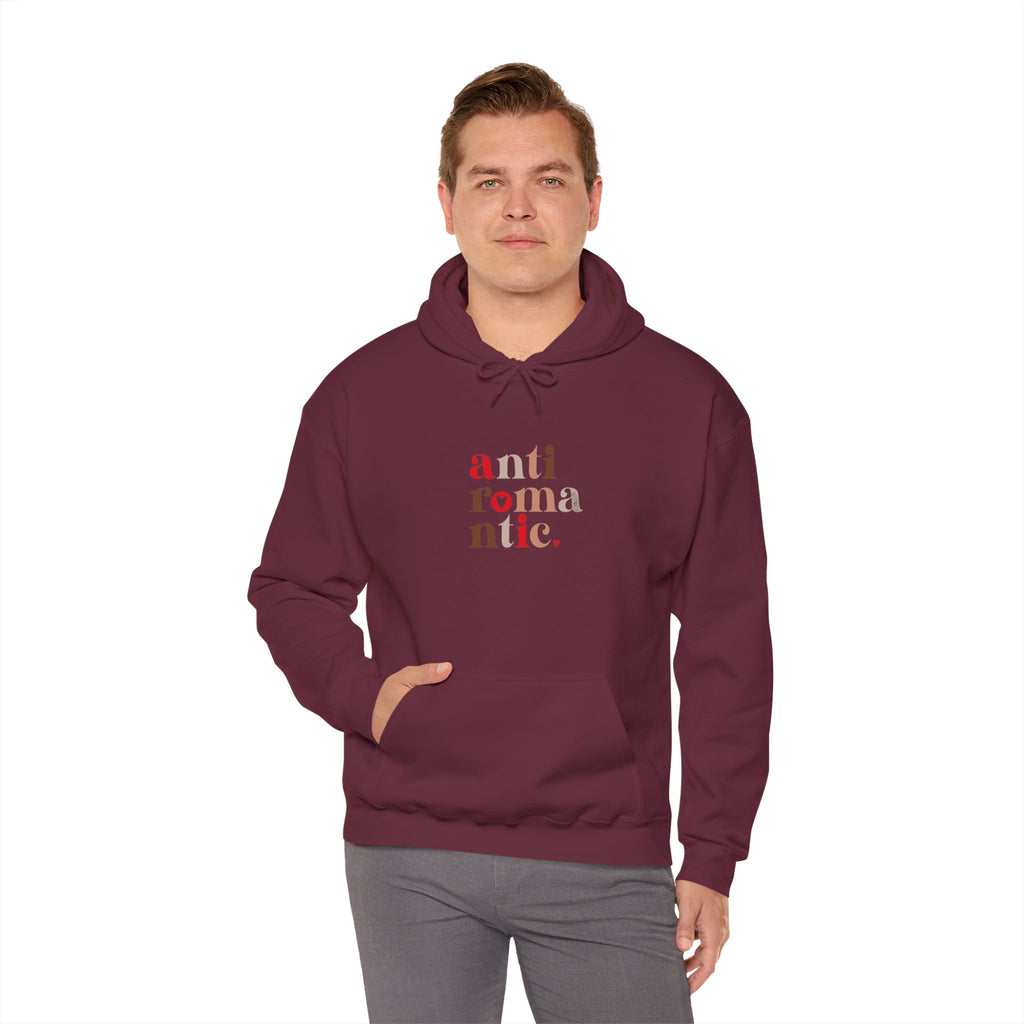 Anti-Romantic Hoodie — Minimalist Text Pullover for Singles & Sarcastic Gifts