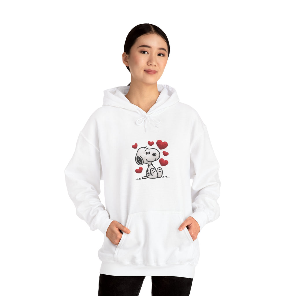 Cute Cartoon Puppy with Hearts Hoodie | Love Dog Sweatshirt