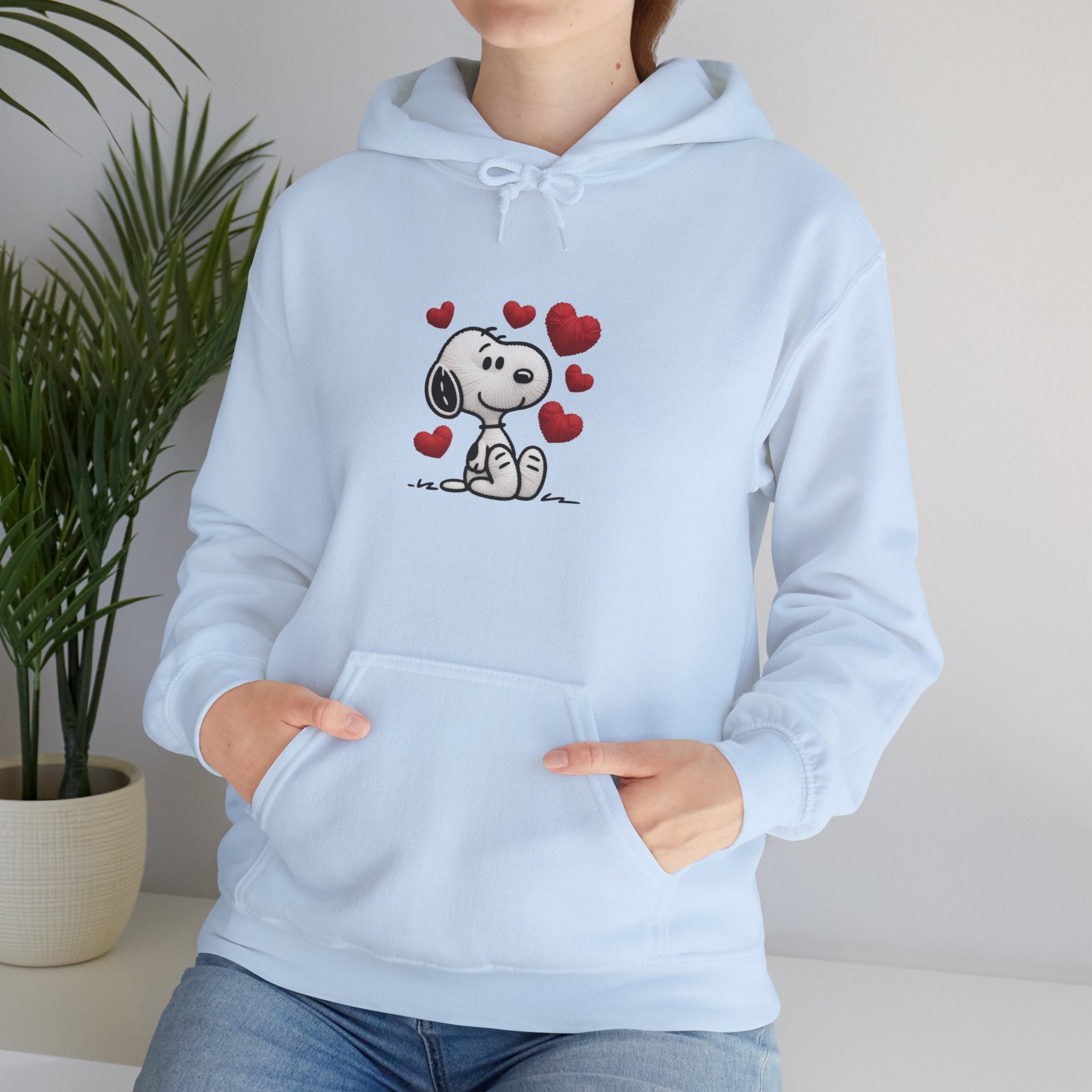 Cute Cartoon Puppy with Hearts Hoodie | Love Dog Sweatshirt