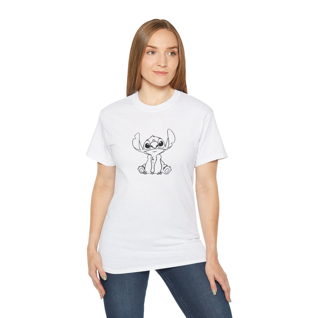 Cute Stitch Cartoon Tee, Fun Graphic T-Shirt, Unisex Gift for Disney Lovers, Casual Summer Outfit, Kids & Adults Tee