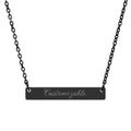 Engravable Horizontal Bar Necklace — Personalized Name & Message Pendant