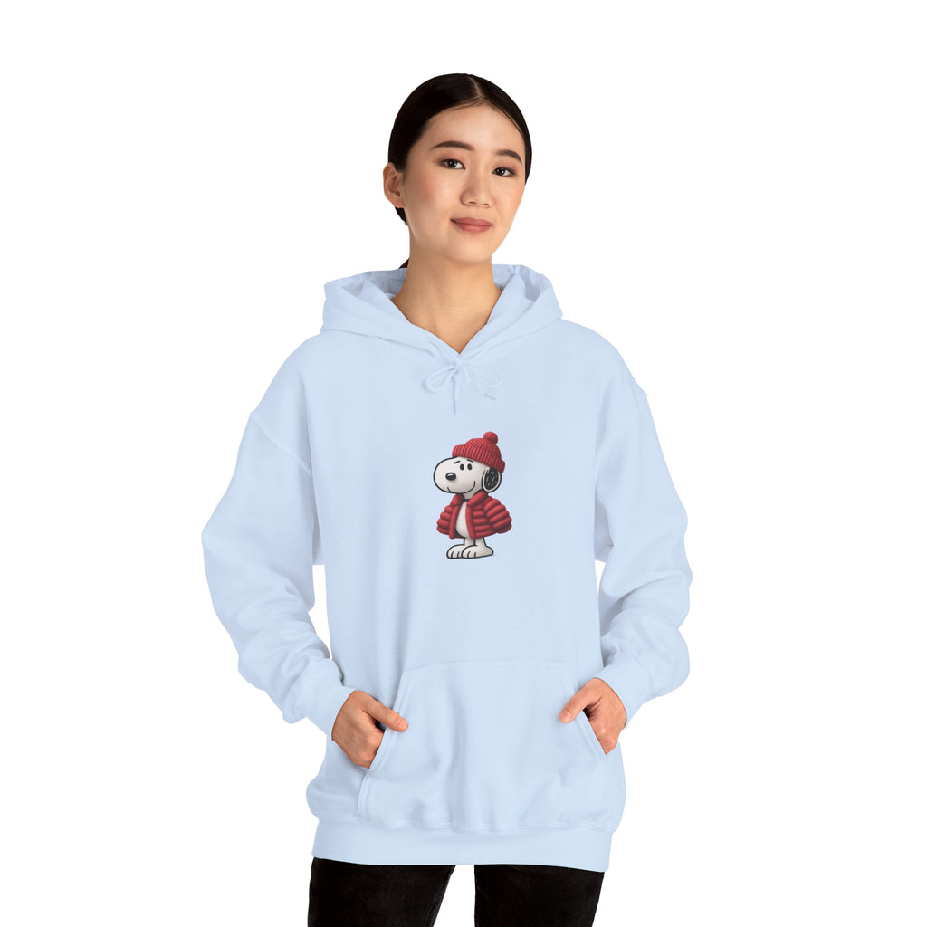 Cozy Winter Dog Hoodie | White Pullover Sweatshirt
