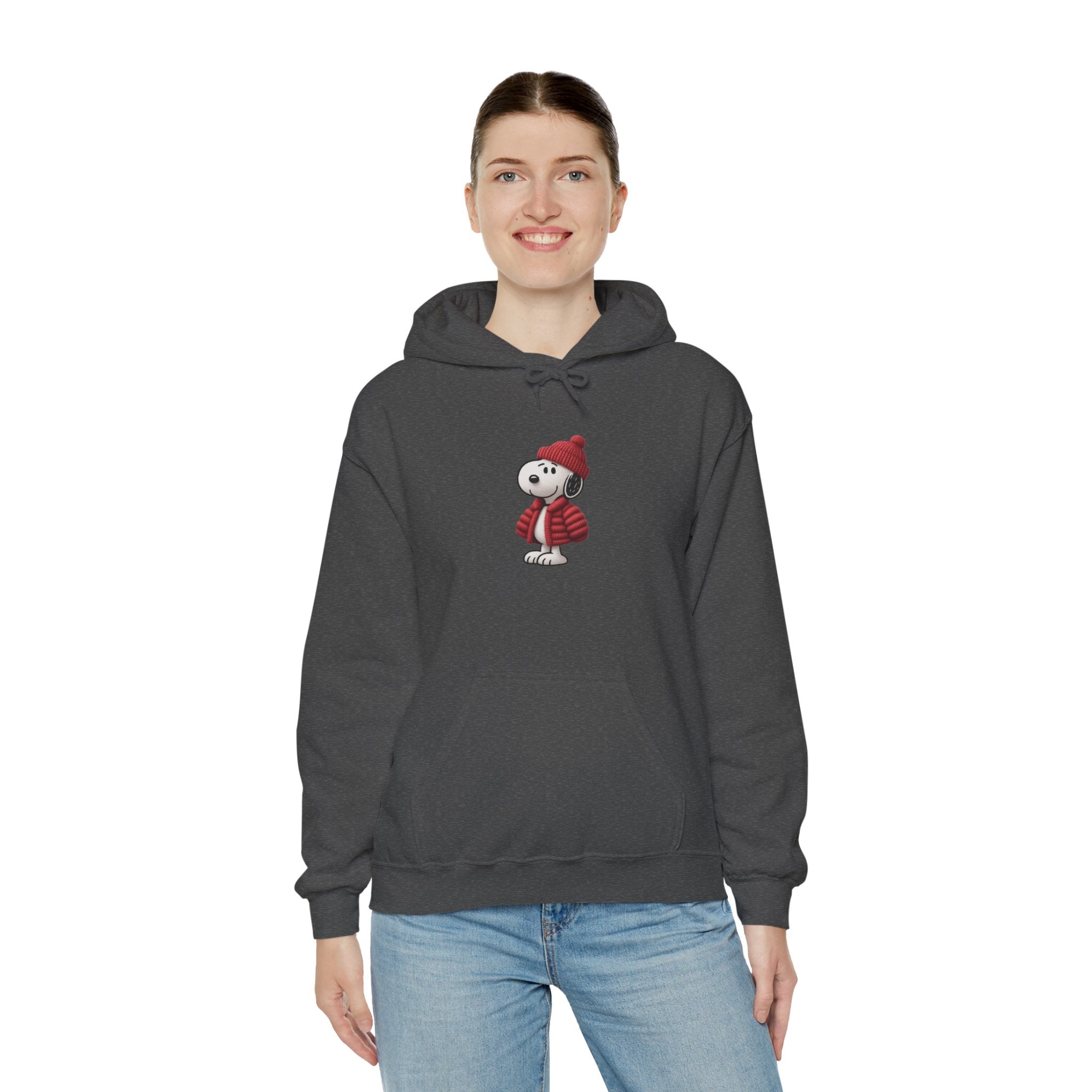 Cozy Winter Dog Hoodie | White Pullover Sweatshirt