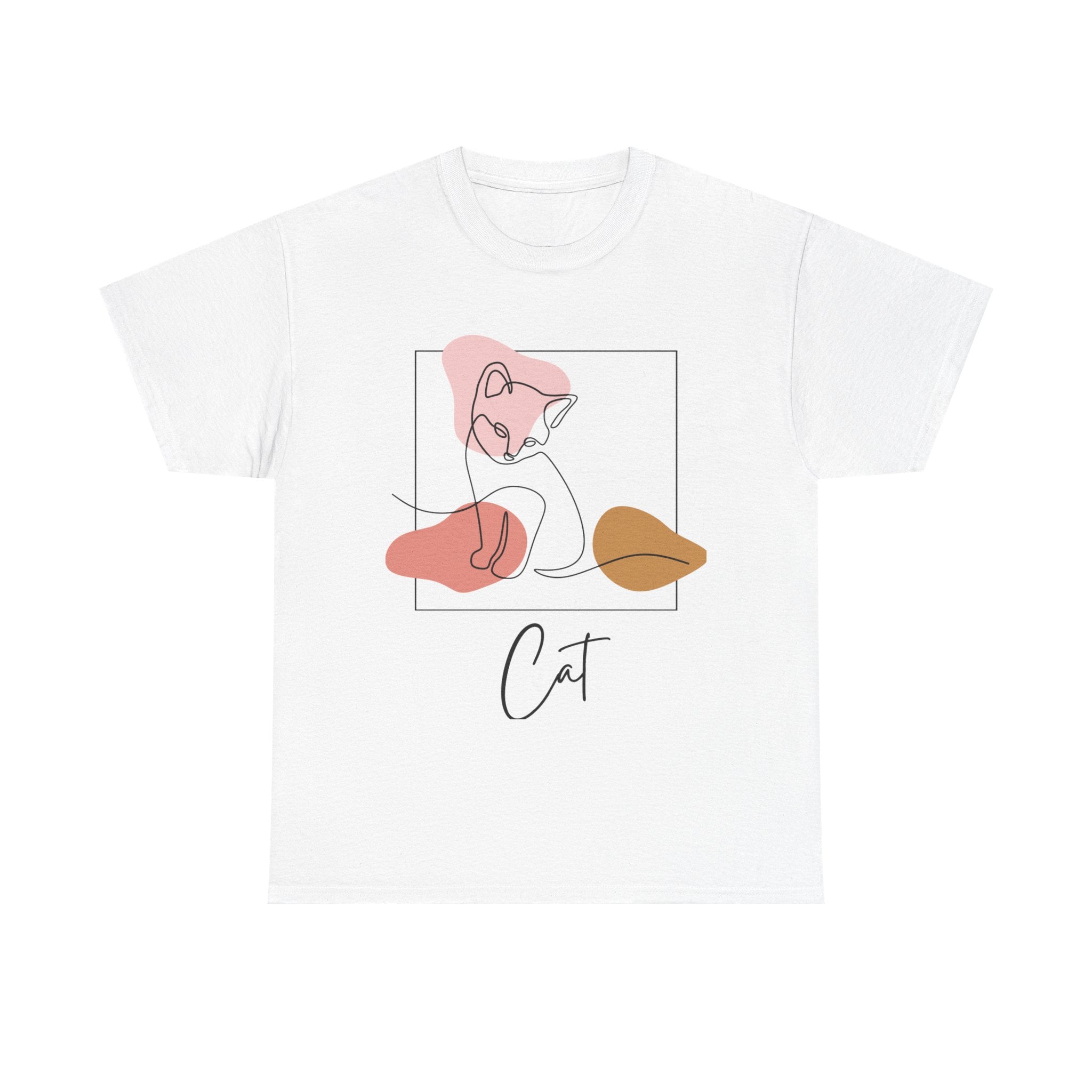 Chic Cat Graphic Tee | Relaxed Fit Unisex T-Shirt, Cat Lovers Gift, Cute Animal Shirt, Minimalist Art Apparel, Everyday Casual Wear
