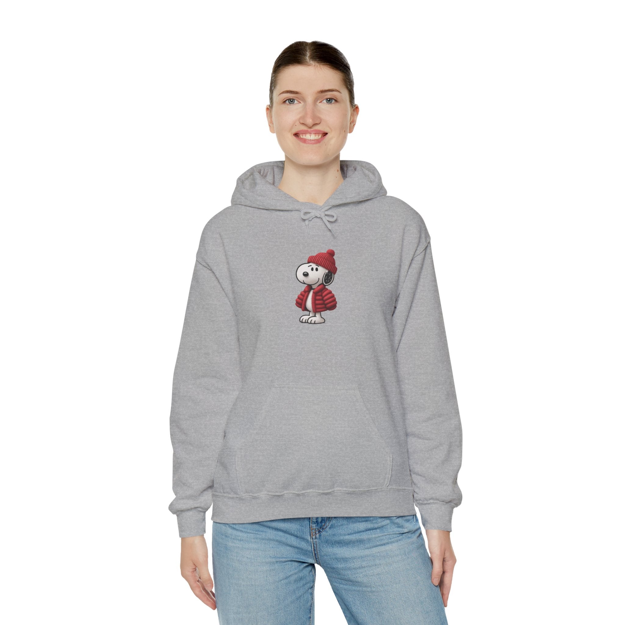 Cozy Winter Dog Hoodie | White Pullover Sweatshirt