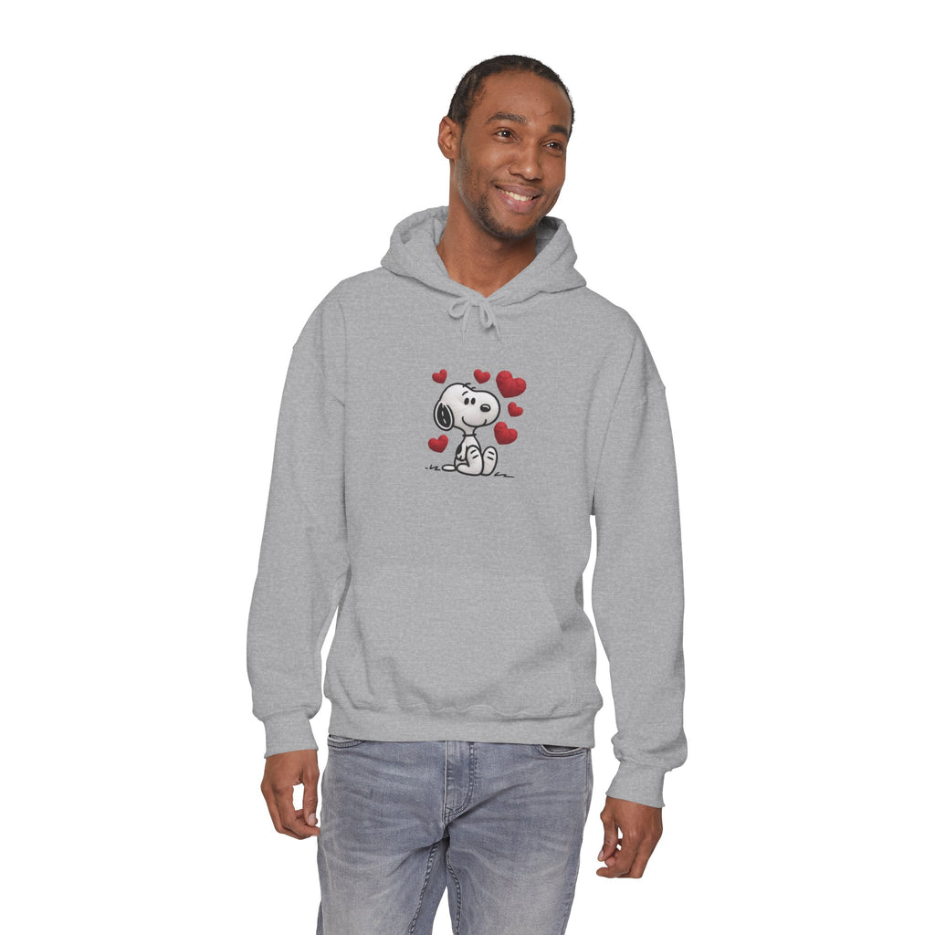Cute Cartoon Puppy with Hearts Hoodie | Love Dog Sweatshirt