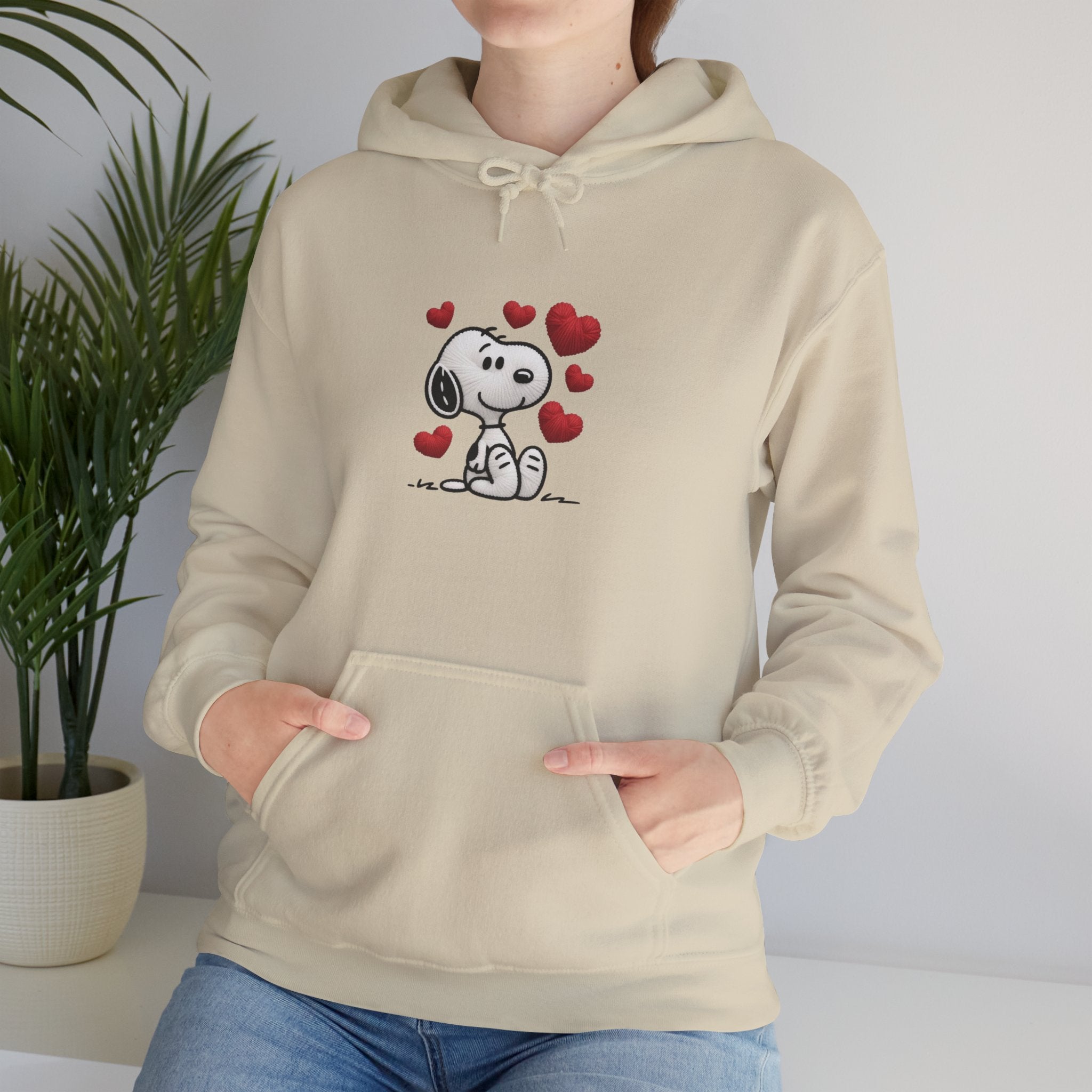 Cute Cartoon Puppy with Hearts Hoodie | Love Dog Sweatshirt