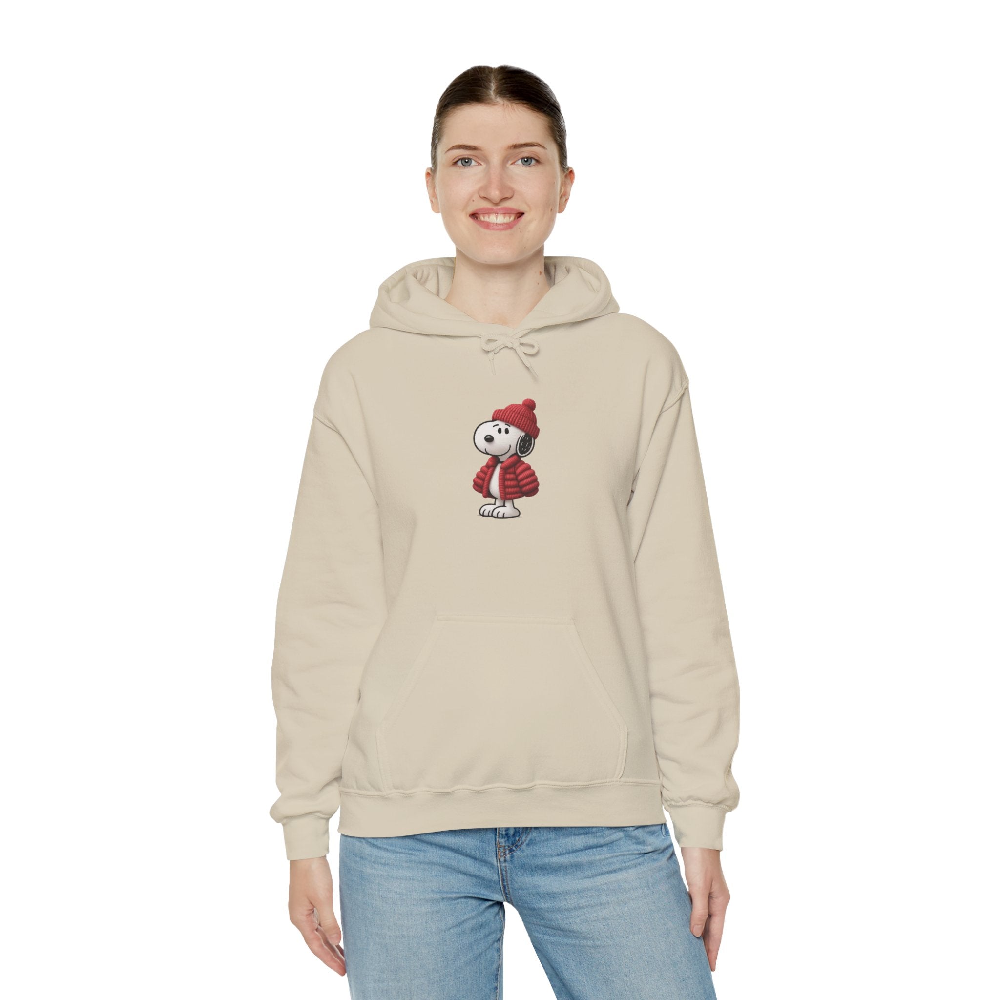 Cozy Winter Dog Hoodie | White Pullover Sweatshirt