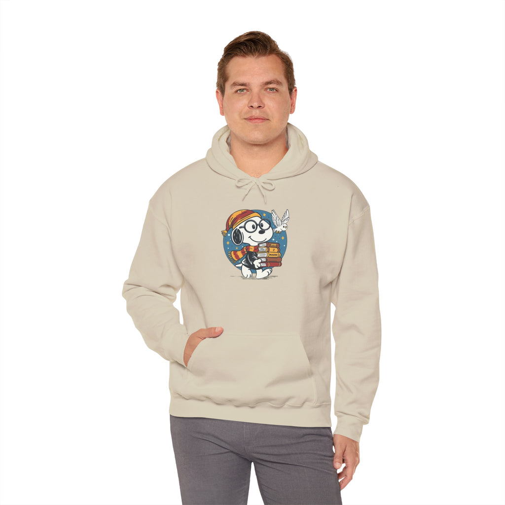 Bookish Dog with Glasses Hoodie | Reading Puppy Graphic Sweatshirt
